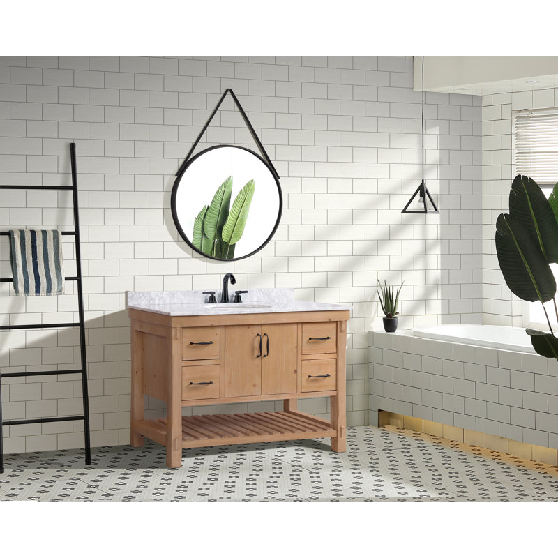 Three Posts™ Kordell 48'' Single Bathroom Vanity with Marble Top